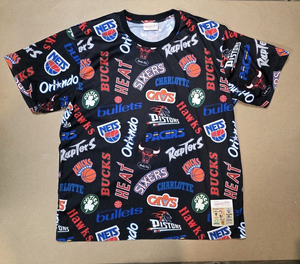 Mitchell & Ness NBA Eastern Conference Allover Print Mesh T-Shirt Black Men's XL